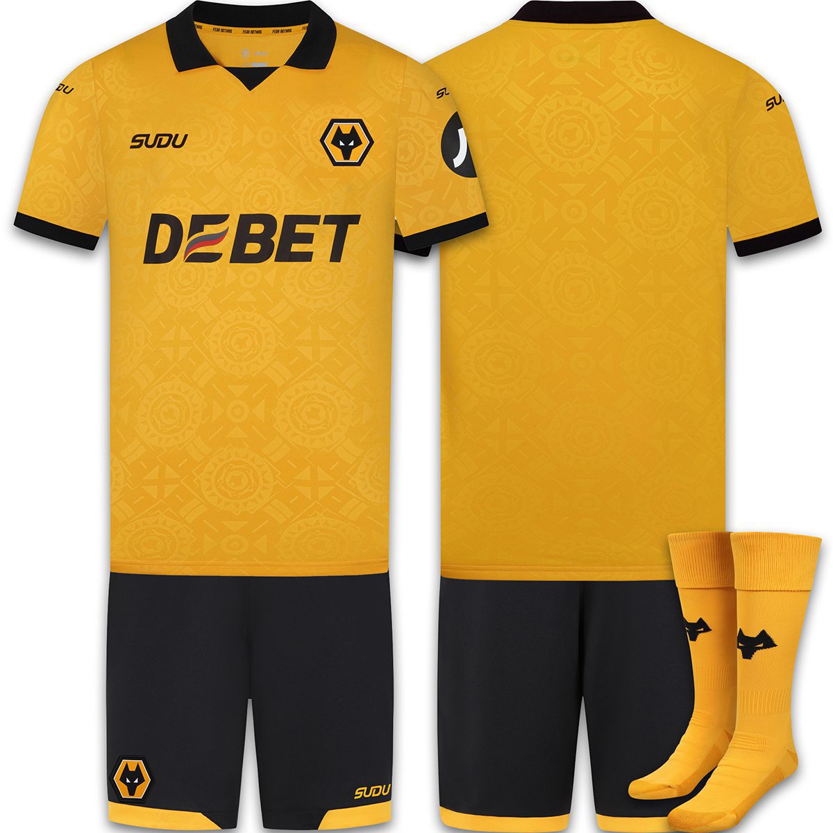 SUDU 2025-26 Wolves Home Kit Mens Wolverhampton Wanderers FC 25/26