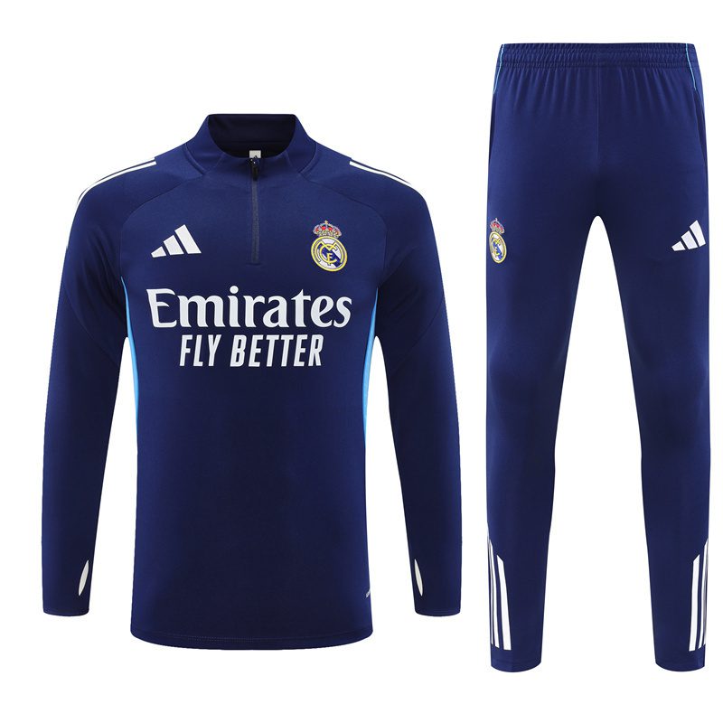 Real Madrid adidas 25/26 Navy Blue 1/4 Zip Training Tracksuit